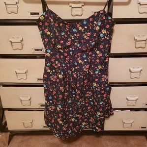 F21 Navy Floral Strapless Romper